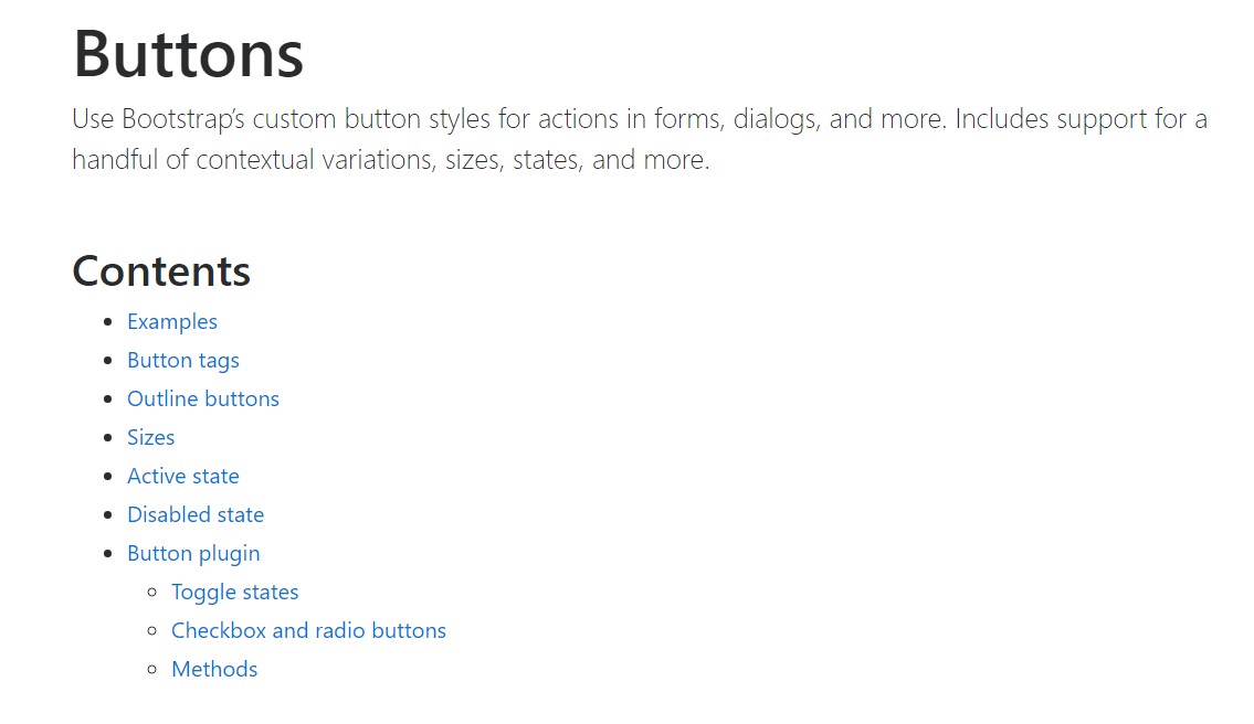 Bootstrap buttons  main documentation