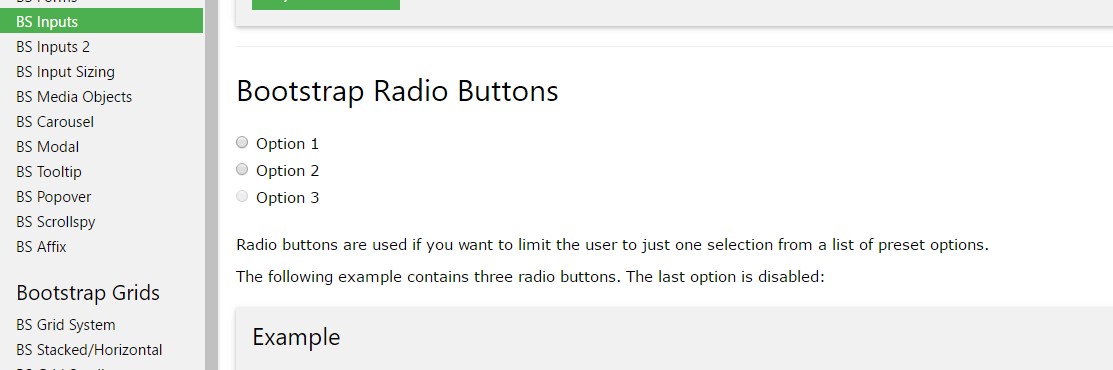 Bootstrap Radio button -  guide